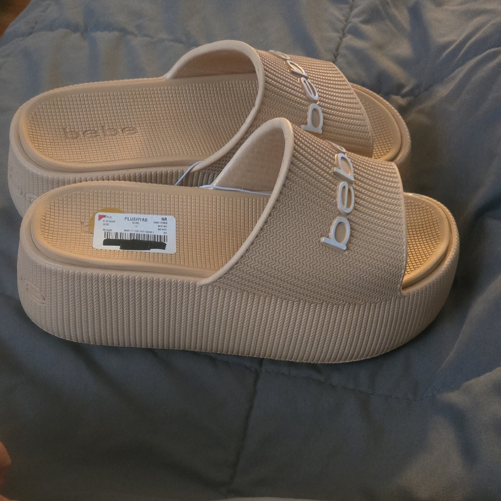 Bebe Plushy Platform Sandals NWT